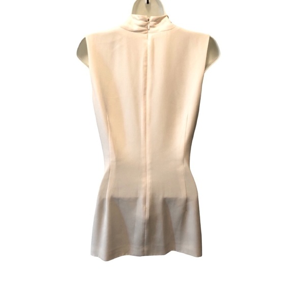 CAbi Ivory Wraparound Sleeveless Tunic Top Size 8 #3259 Lined Dressy Faux Wrap - Picture 6 of 9